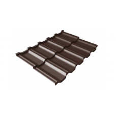Модульная металлочерепица Grand Line Kvinta Uno 0.5 мм GreenCoat Pural Matt (RR 887 шоколадно-коричневый)
