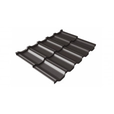 Модульная металлочерепица Grand Line Kvinta Uno 0.5 мм Rooftop бархат (RR 32 темно-коричневый)
