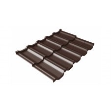 Модульная металлочерепица Grand Line Kvinta Uno 0.5 мм PurLite Matt (RAL 8017 шоколадно-коричневый)