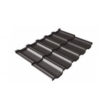 Модульная металлочерепица Grand Line Kvinta Uno 0.5 мм Rooftop бархат (RAL 7016 антрацитово-серый)