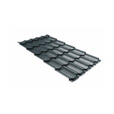 Металлочерепица Grand Line Kvinta Plus 0.5 мм Rooftop бархат (RAL 7016 антрацитово-серый)