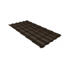 Металлочерепица Grand Line Kredo 0.5 мм Rooftop Бархат (RR 32 темно-коричневый)