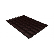 Металлочерепица Grand Line Classic 0.5 мм Rooftop бархат (RAL 8017 шоколадно-коричневый)