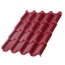 Металлочерепица Металл Профиль Монтерроса 0.5 мм Purman (RAL 3005 винно-красный)