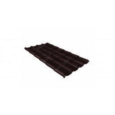 Металлочерепица Grand Line Kamea 0.5 мм Velur X (RAL 8017 шоколадно-коричневый)