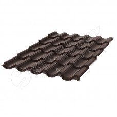 Металлочерепица Stynergy Garda 0.5 мм Rooftop Кашемир (RAL 8017 шоколадно-коричневый)