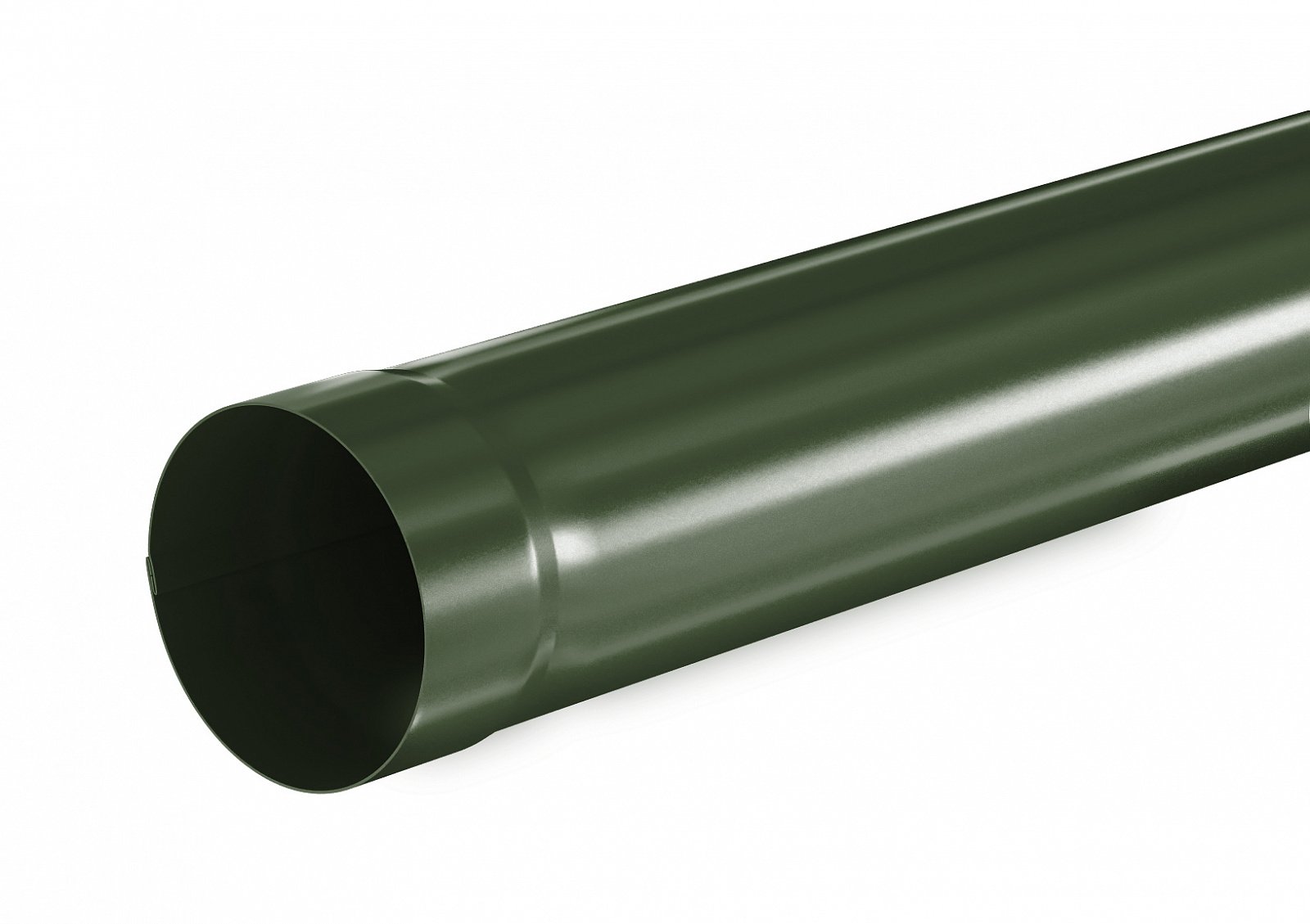 Труба водосточная круглая соединительная Aquasystem Pural 90 мм RR 11 (темно-зеленый) 1 м