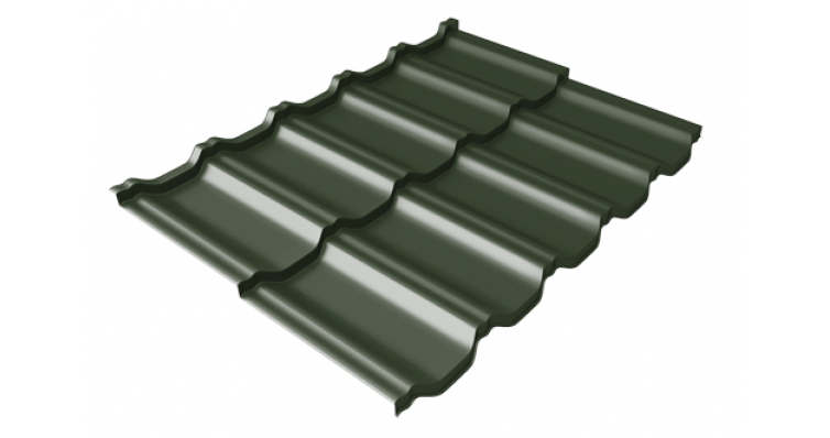 Модульная металлочерепица Grand Line Kvinta Uno 0.5 мм GreenCoat Pural (RR 11 темно-зеленый)