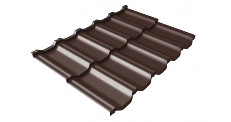 Модульная металлочерепица Grand Line Kvinta Uno 0.5 мм GreenCoat Pural (RR 887 шоколадно-коричневый)