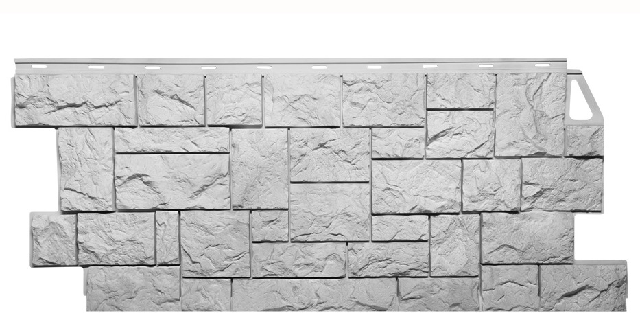 Фасадная панель FineBer Камень Дикий Мелованный Белый 0,52 м2