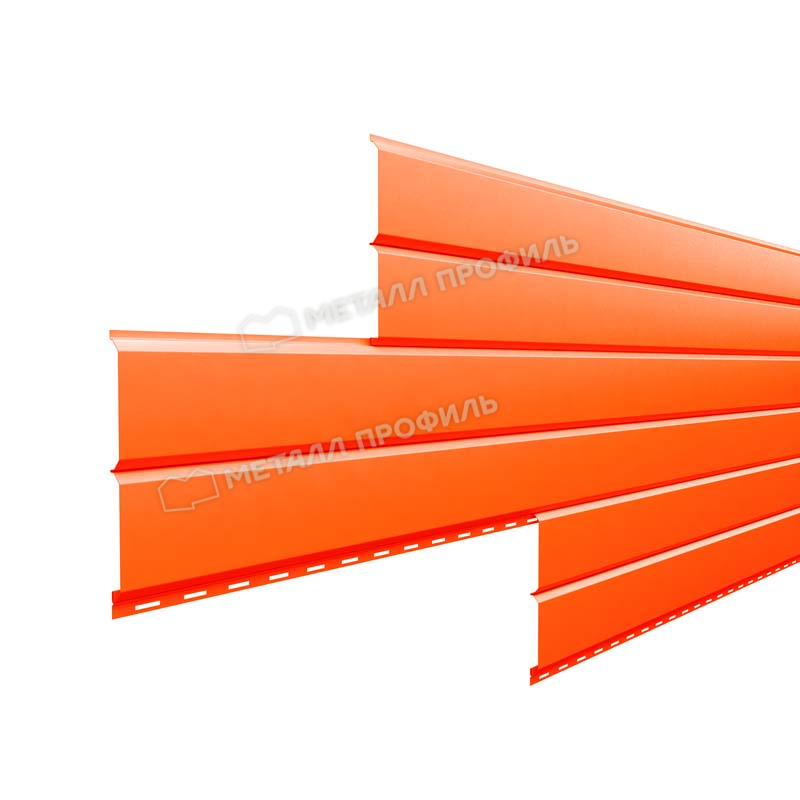 Софит металлический Металл Профиль Lбрус сплошной Полиэстер 0.45 мм RAL 2004 (оранжевый)