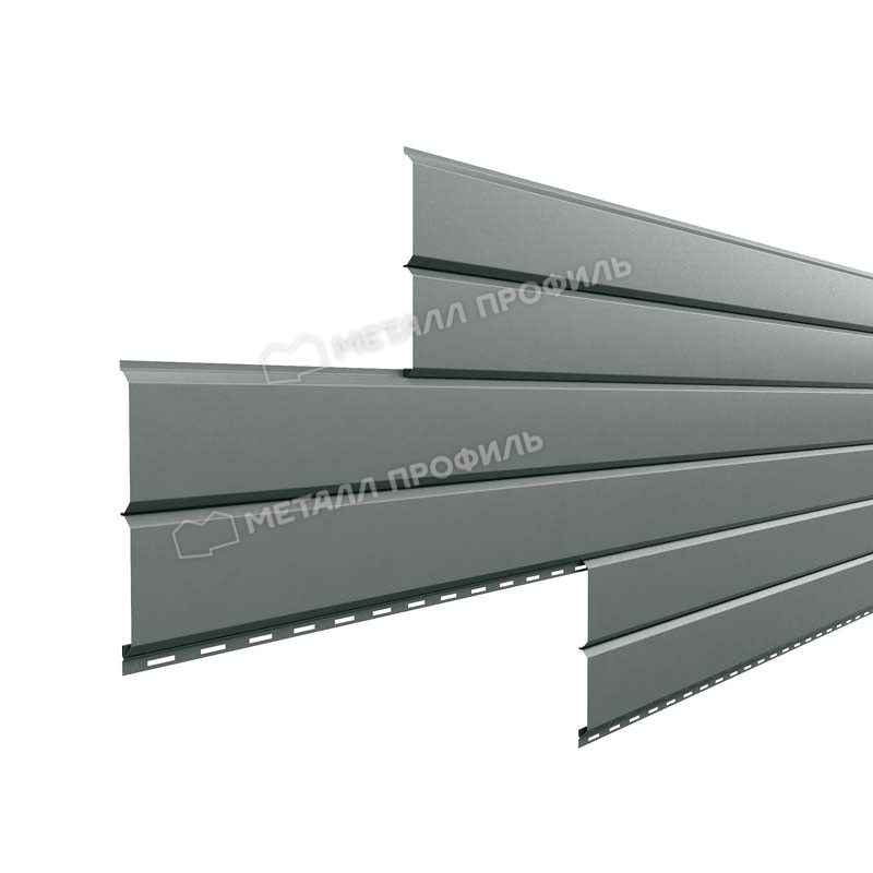 Софит металлический Металл Профиль Lбрус сплошной Полиэстер 0.45 мм RAL 7005 (мышино-серый)