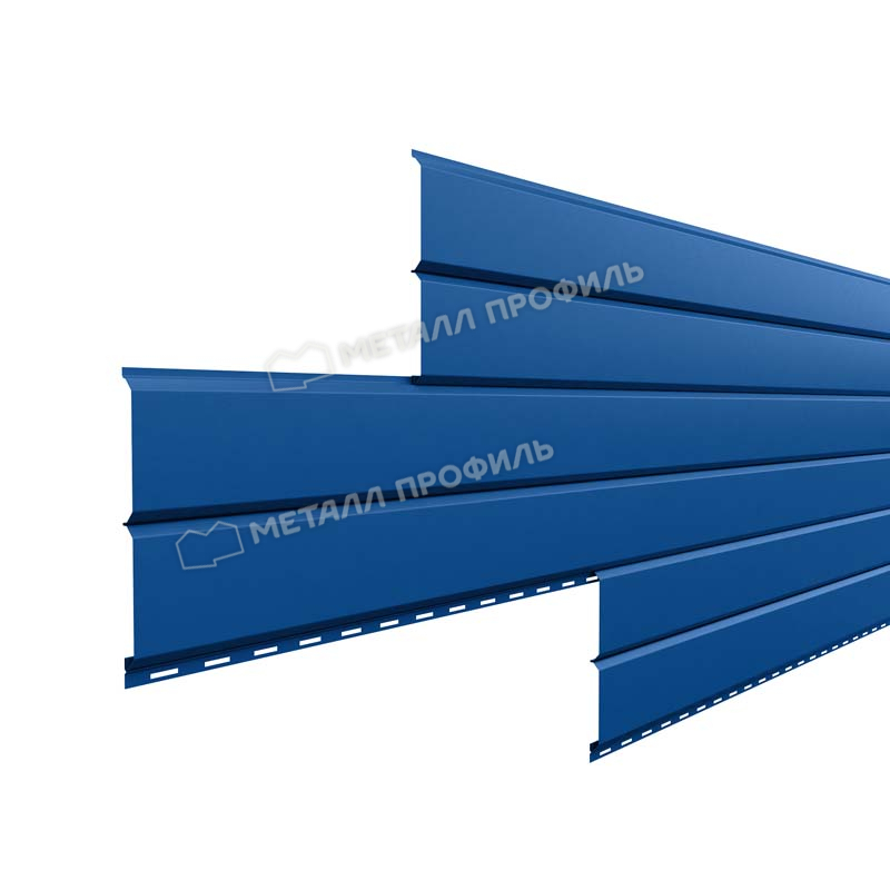 Софит металлический Металл Профиль Lбрус сплошной Purman 0.5 мм RAL 5005 (сигнальный синий)