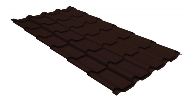 Металлочерепица Grand Line Kamea 0.5 мм GreenCoat Pural (RR 887 шоколадно-коричневый)